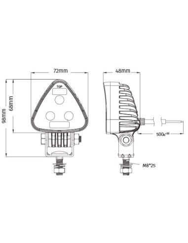 Lampara de trabajo led mini triángulo 750 lúmenes - vista 1