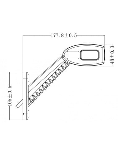 Luz de posición lateral kmr8 led 178mm 12/24v izquierda - vista 3