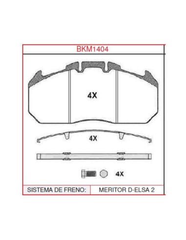 Kit pastillas de freno Meritor D-ELSA 2 (BKM1404) | pinzas-discos-y-pastillas-de-freno